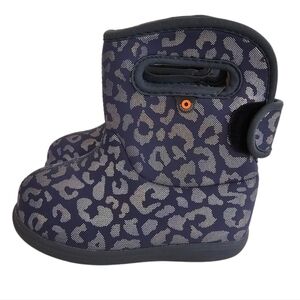 Bogs Baby ll Boots Metallic Leppard Cheetah Print Snow Boots Misty Grey